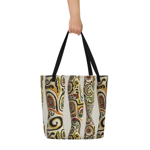 Persian Current on a Large Tote Bag W/ Pocket