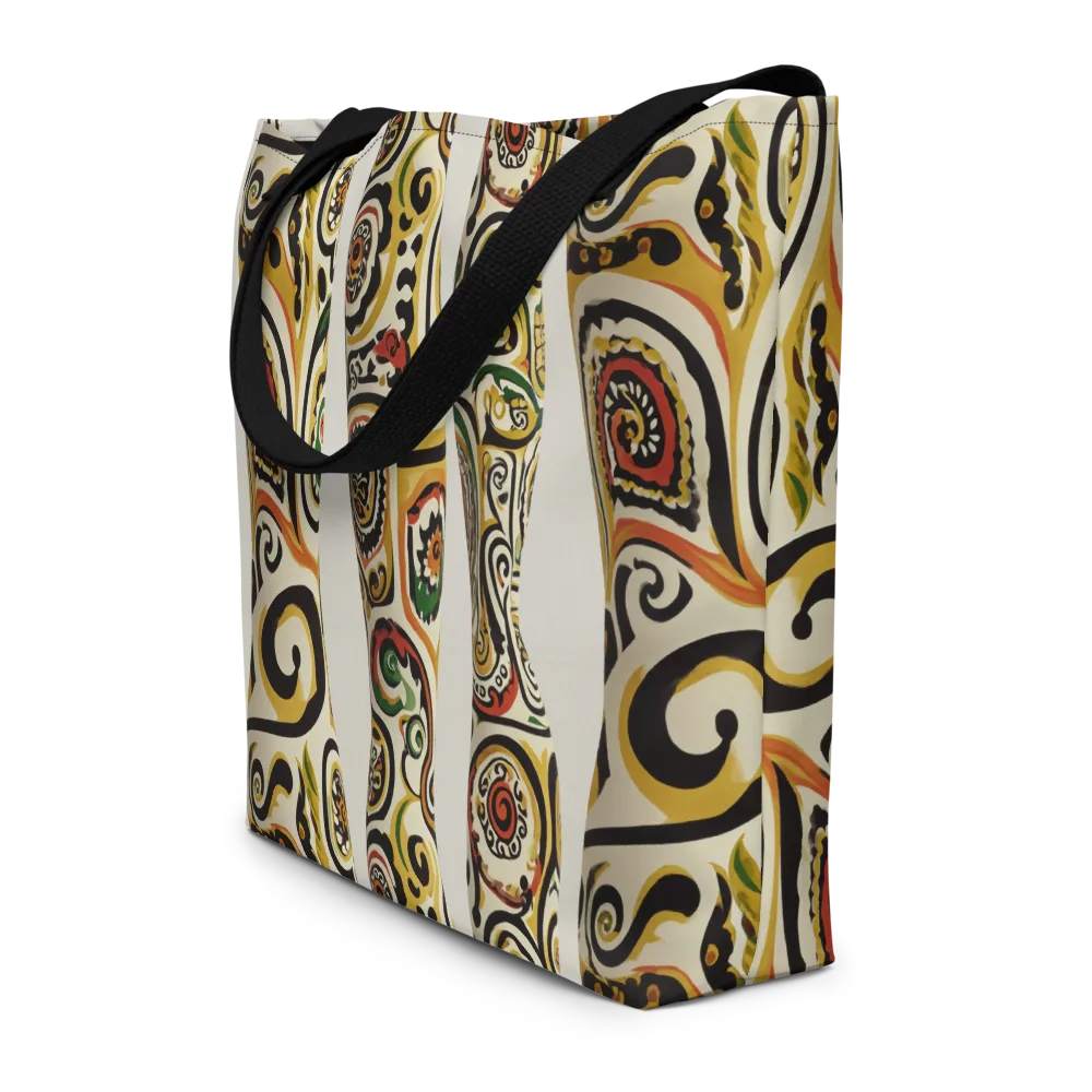Persian Current on Large Tote Bag W/ Pocket — Front