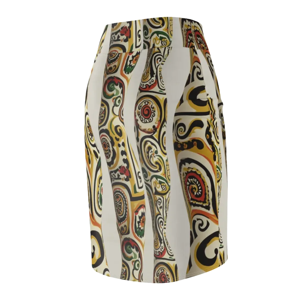 Persian Current on Pencil Skirt — Back Side