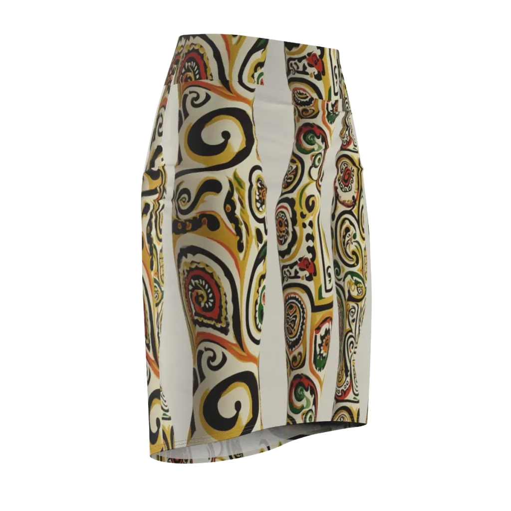 Persian Current on Pencil Skirt — Front Side