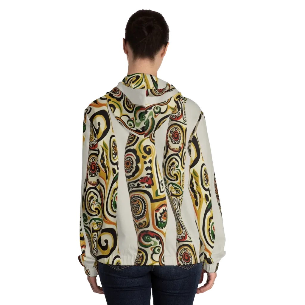 Persian Current on Women's Full-Zip Hoodie — Back On Person
