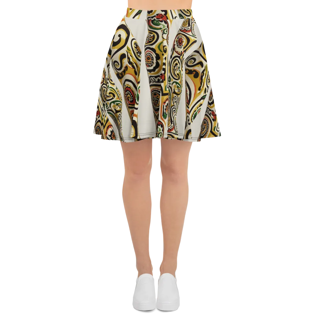 Persian Current on Skater Skirt — Front