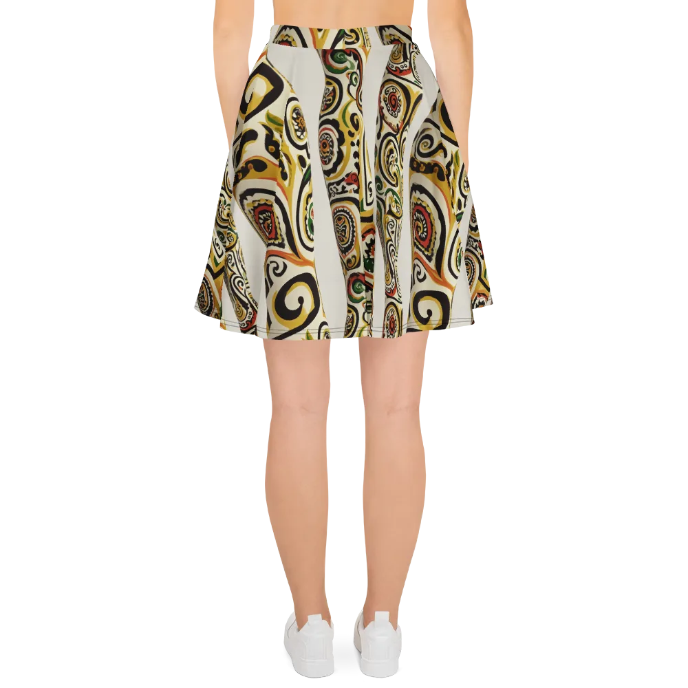 Persian Current on Skater Skirt — Back