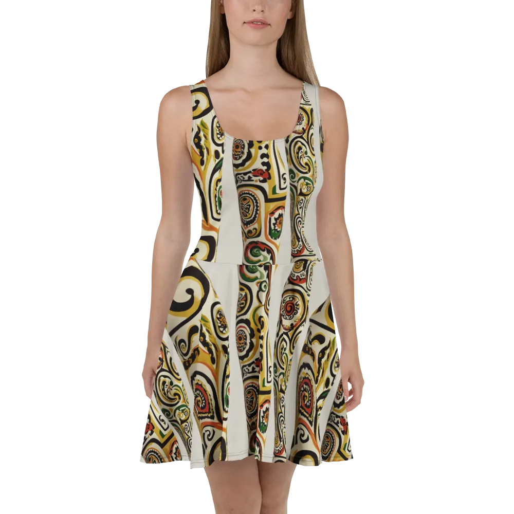 Persian Current on Skater Dress — Front