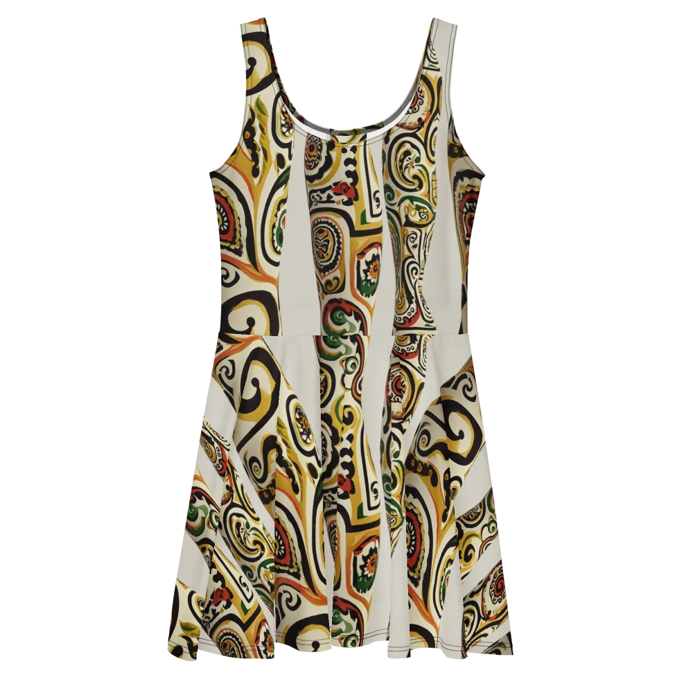 Persian Current on Skater Dress — Front