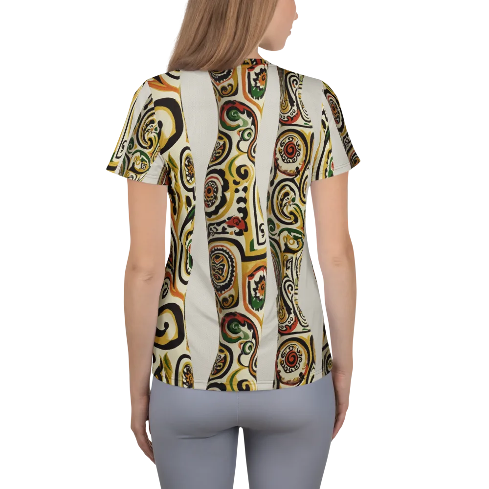 Persian Current on Women's Athletic T-Shirt — Back