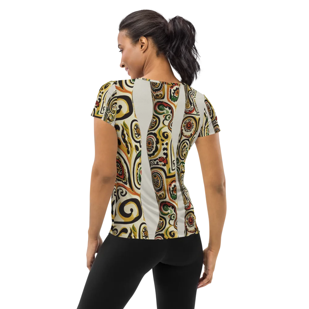 Persian Current on Women's Athletic T-Shirt — Back