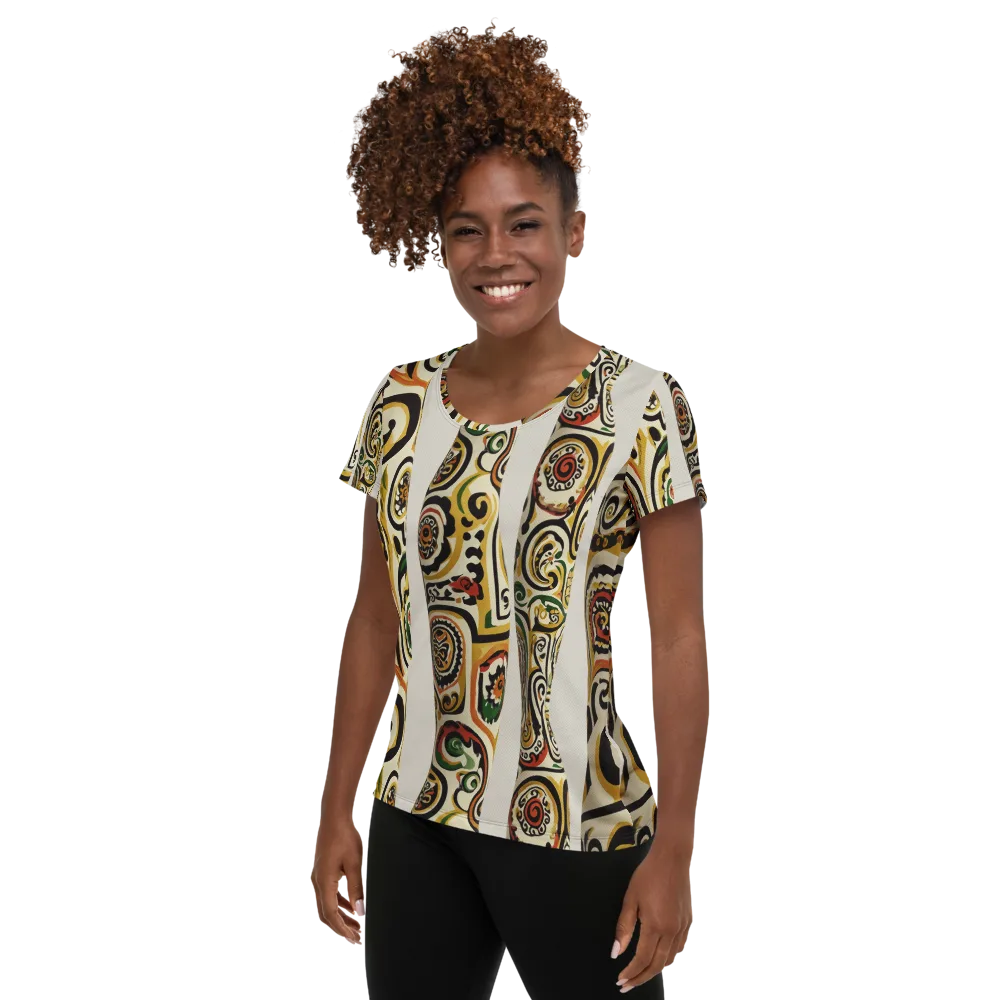 Persian Current on Women's Athletic T-Shirt — Left