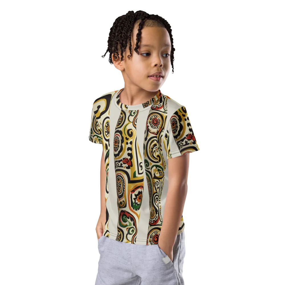 Persian Current on Kids Crew Neck T-Shirt — Left Front