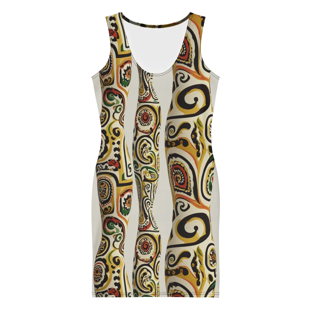 Persian Current on Bodycon Dress — Front