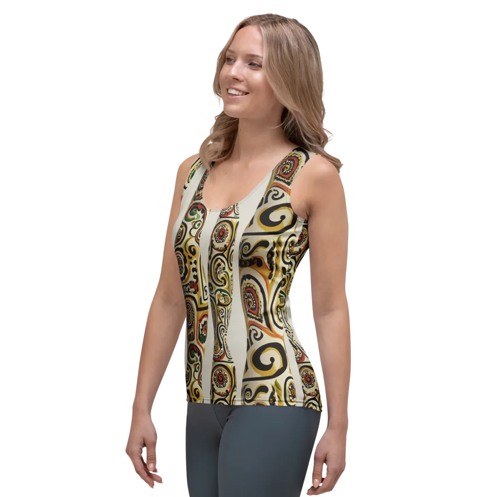 Persian Current on Women's Tank Top — Left Front