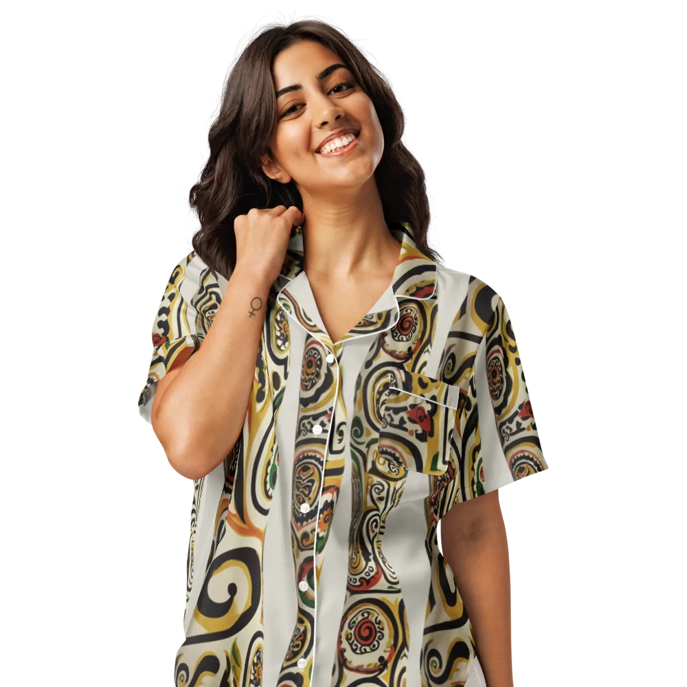 Persian Current on Women's Short Sleeve Pajama Top — Front