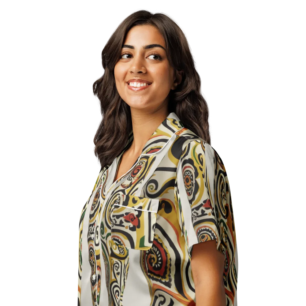 Persian Current on Women's Short Sleeve Pajama Top — Left Front