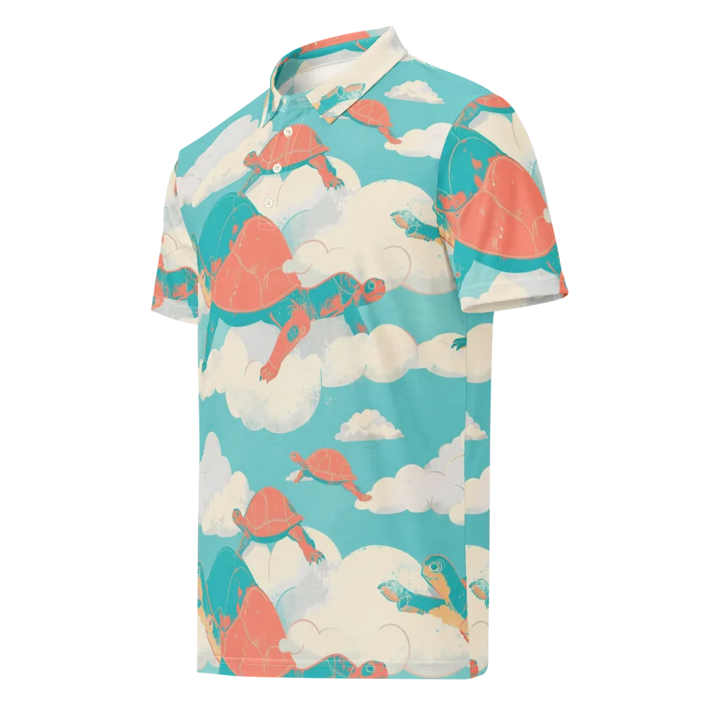 Cloudshell Migration on Men's Slim Fit Polo Shirt — Left Front