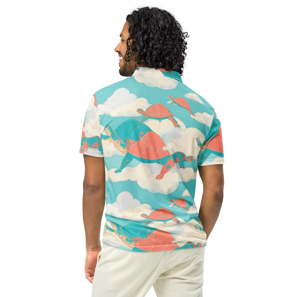 Cloudshell Migration on Men's Slim Fit Polo Shirt — Back