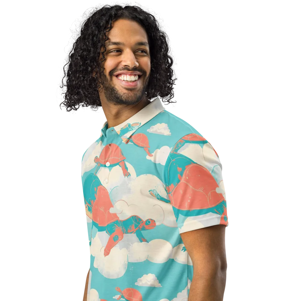 Cloudshell Migration on Men's Slim Fit Polo Shirt — Left Front