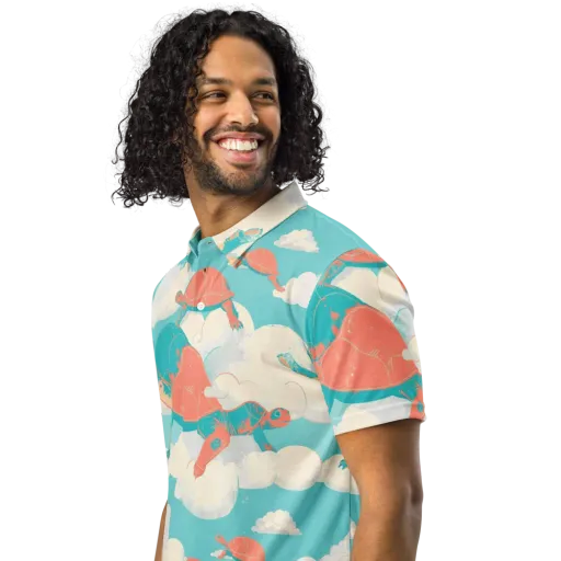 Cloudshell Migration on a Men's Slim Fit Polo Shirt