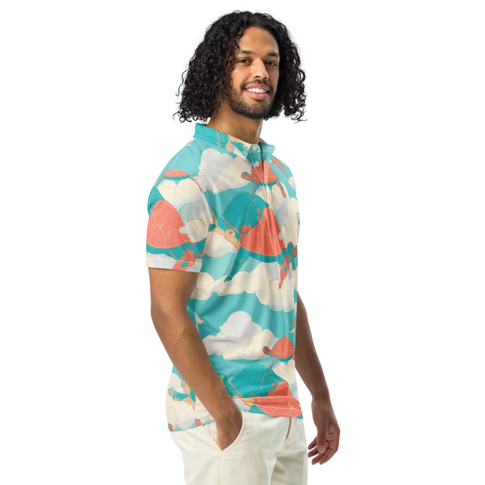 Cloudshell Migration on Men's Slim Fit Polo Shirt — Right Front