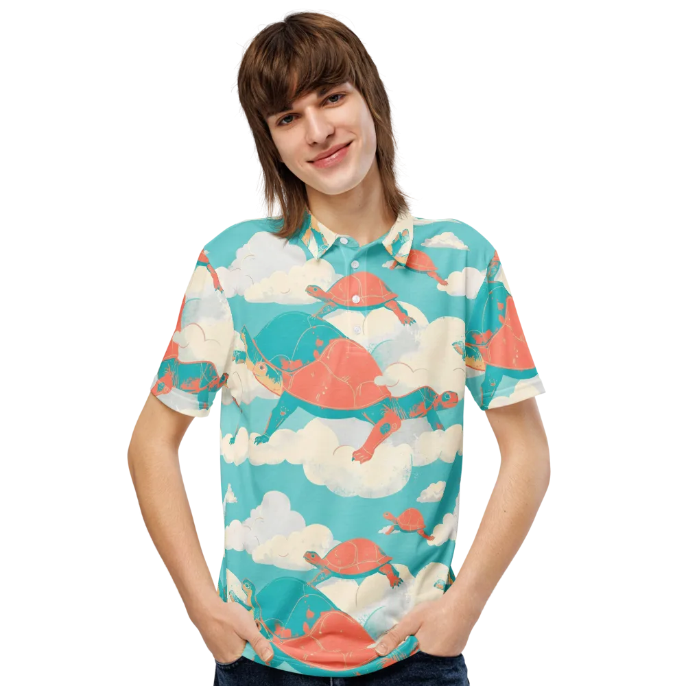 Cloudshell Migration on Men's Slim Fit Polo Shirt — Front