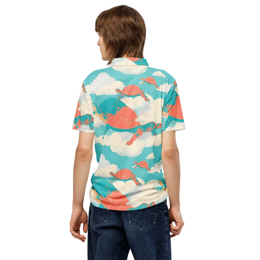 Cloudshell Migration on Men's Slim Fit Polo Shirt — Back