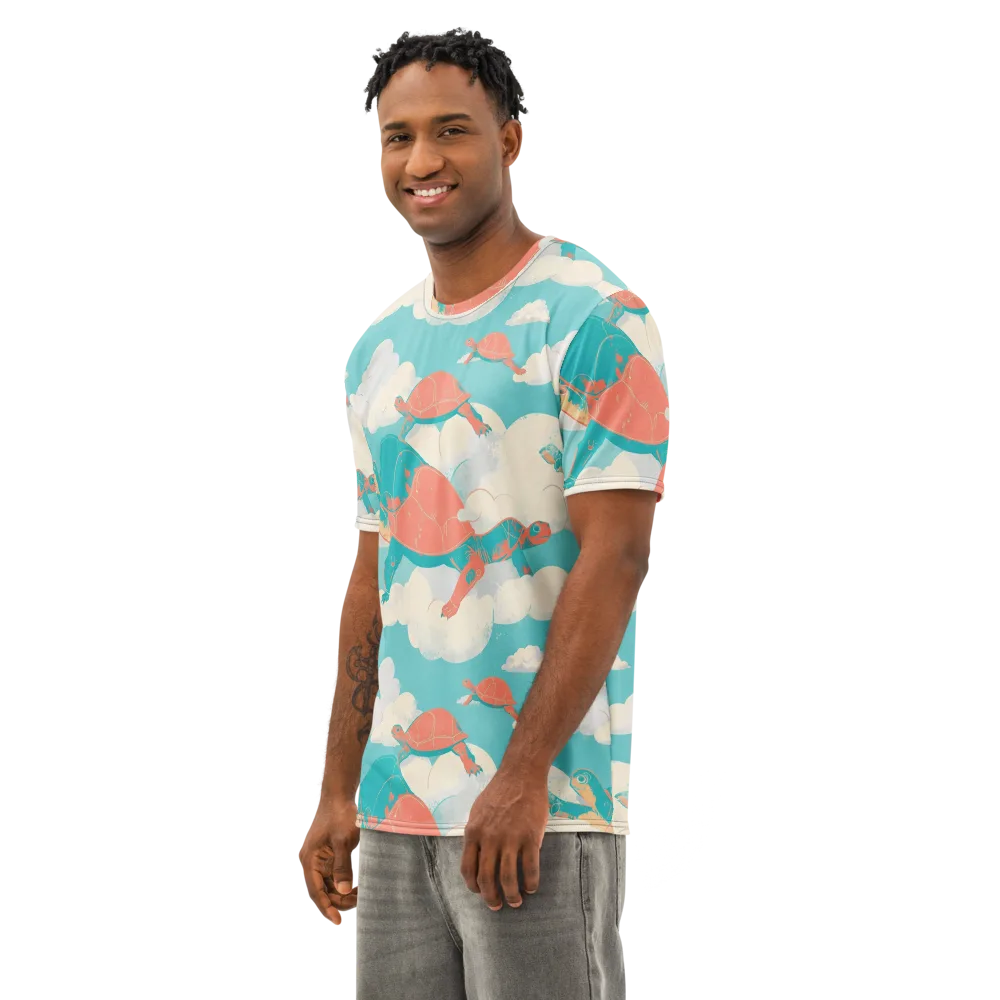 Cloudshell Migration on Men's Cotton Crew Neck T-Shirt — Left Front