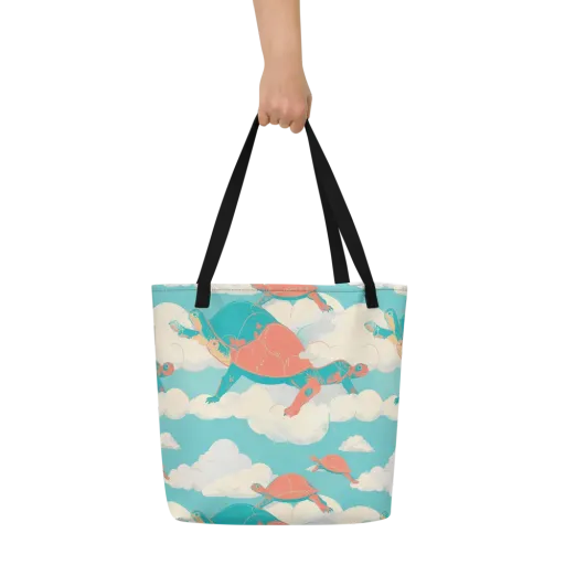 Cloudshell Migration on a Large Tote Bag W/ Pocket