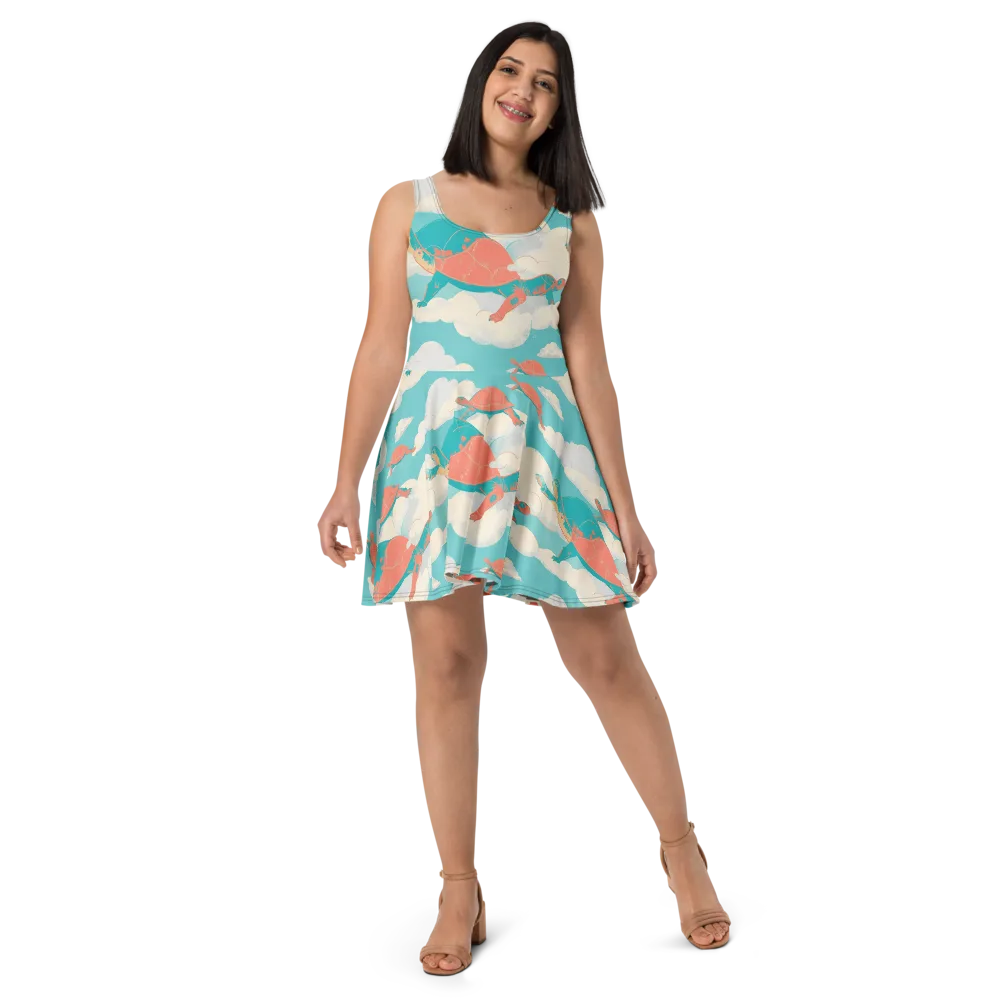 Cloudshell Migration on Skater Dress — Front