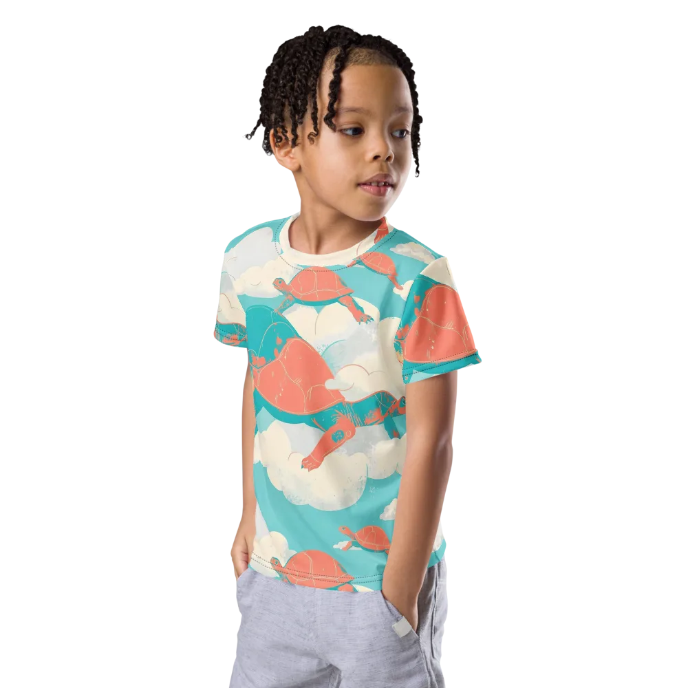 Cloudshell Migration on Kids Crew Neck T-Shirt — Left Front