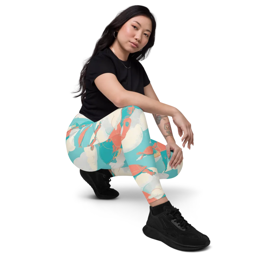 Cloudshell Migration on Leggings with Pockets — Right Front
