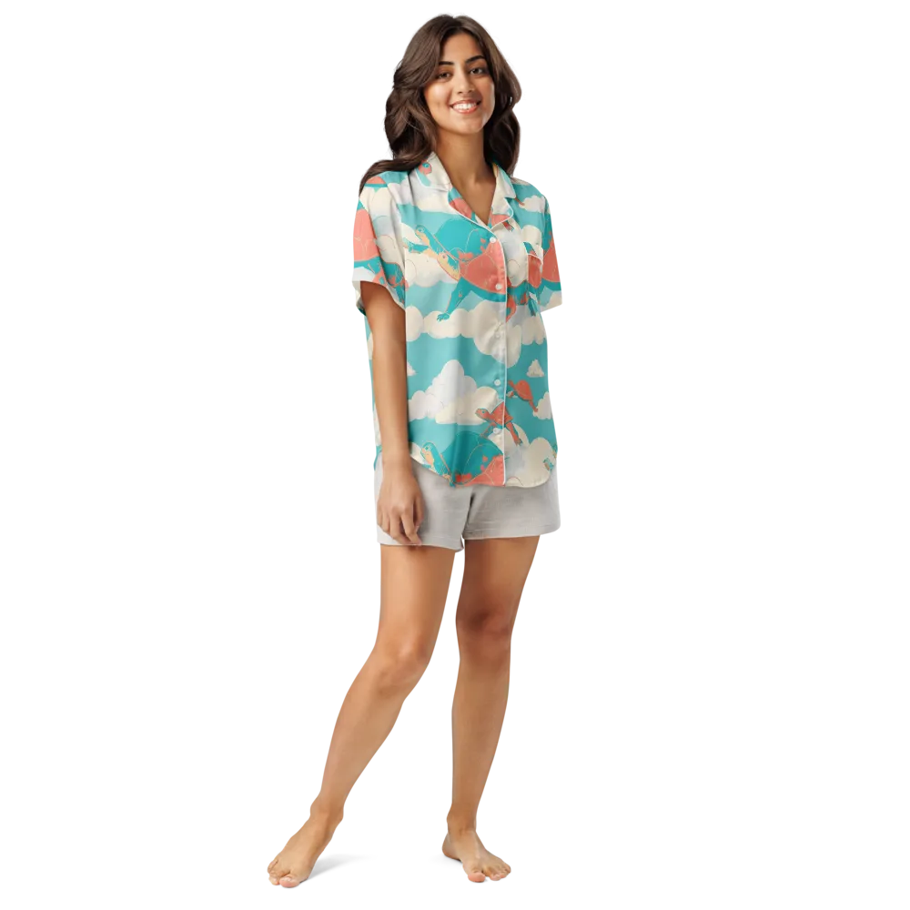 Cloudshell Migration on Women's Short Sleeve Pajama Top — Front
