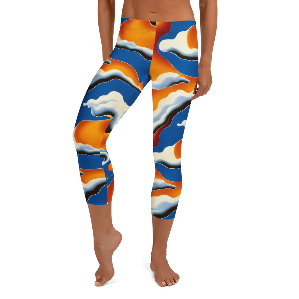 Cobalt Cloudbreak on Capri Leggings — Front