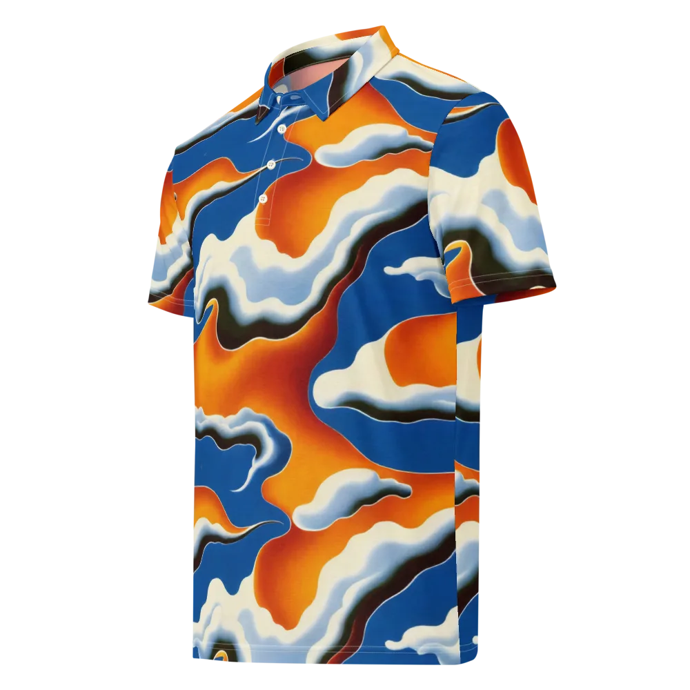 Cobalt Cloudbreak on Men's Slim Fit Polo Shirt — Left Front