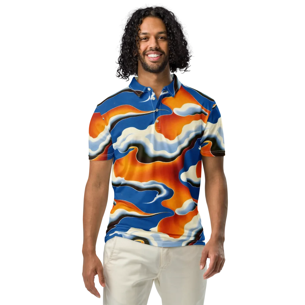 Cobalt Cloudbreak on Men's Slim Fit Polo Shirt — Front