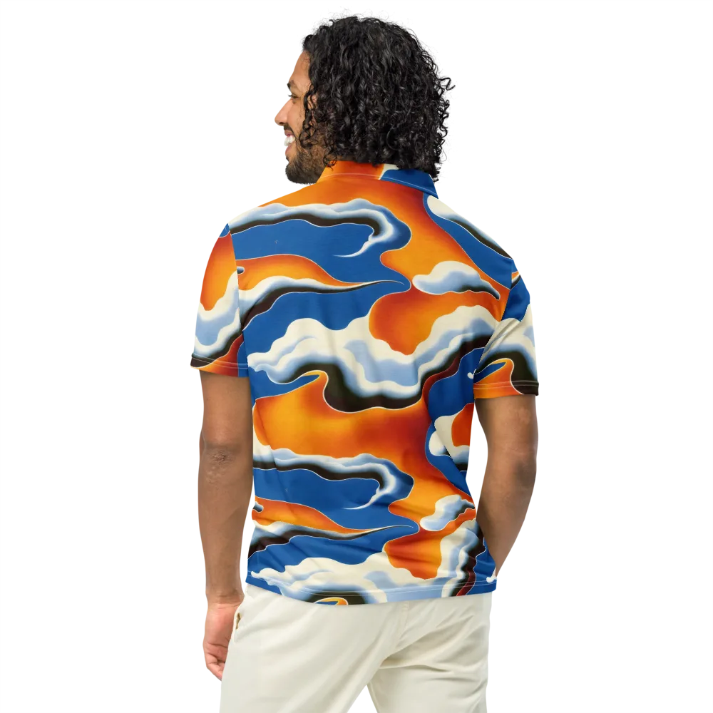 Cobalt Cloudbreak on Men's Slim Fit Polo Shirt — Back