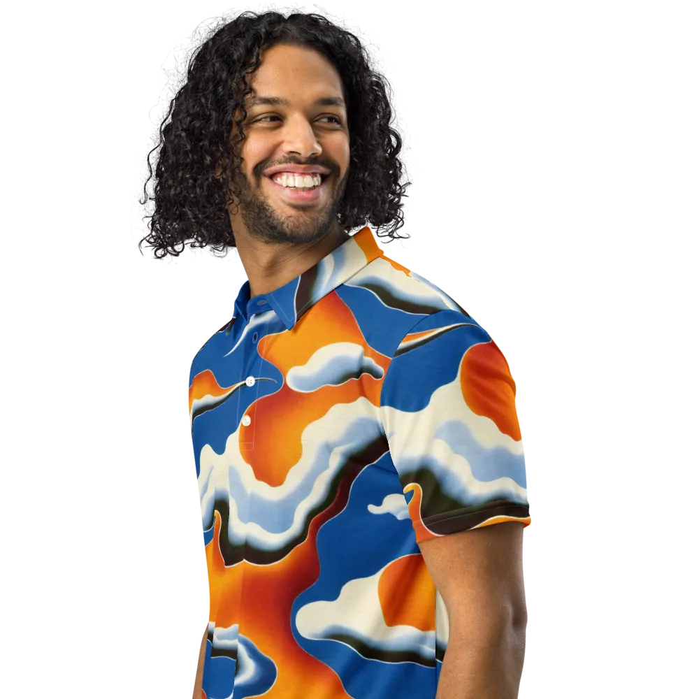 Cobalt Cloudbreak on Men's Slim Fit Polo Shirt — Left Front