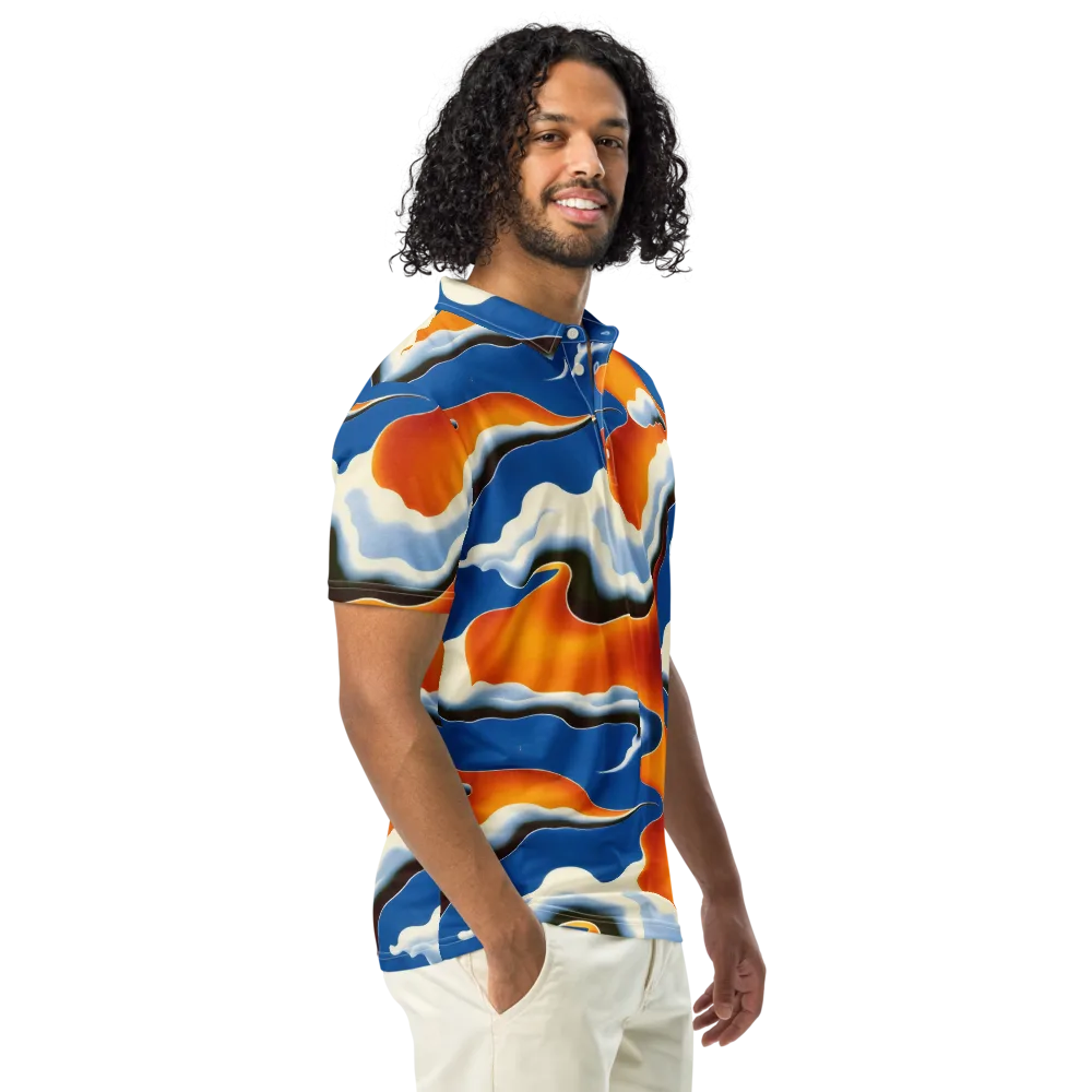 Cobalt Cloudbreak on Men's Slim Fit Polo Shirt — Right Front