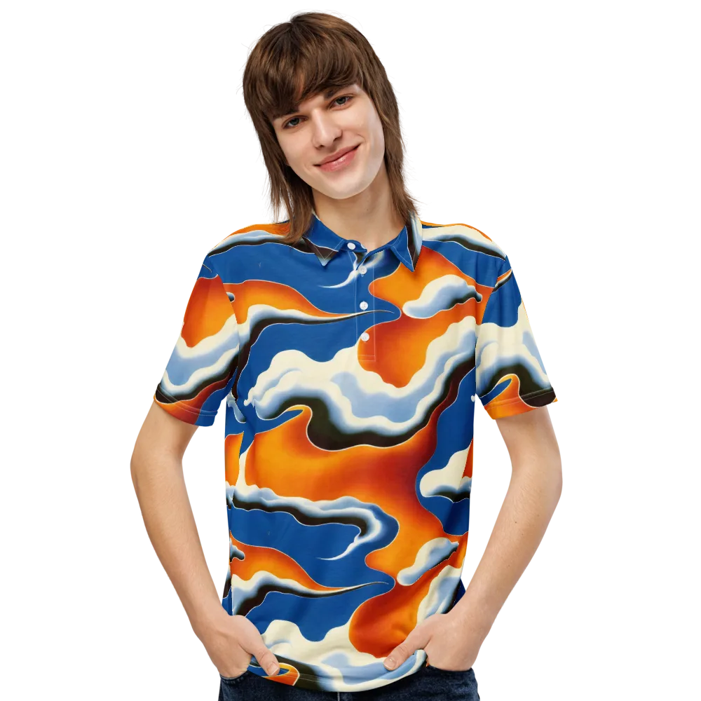 Cobalt Cloudbreak on Men's Slim Fit Polo Shirt — Front