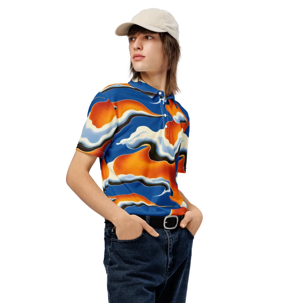 Cobalt Cloudbreak on Men's Slim Fit Polo Shirt — Right Front