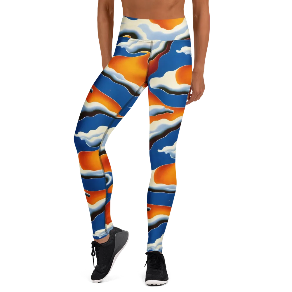 Cobalt Cloudbreak on Yoga Leggings — Front