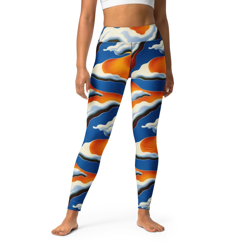 Cobalt Cloudbreak on Yoga Leggings — Front
