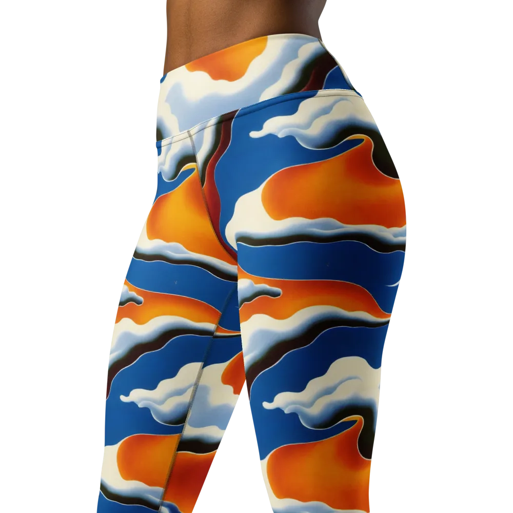 Cobalt Cloudbreak on Yoga Leggings — Left Front