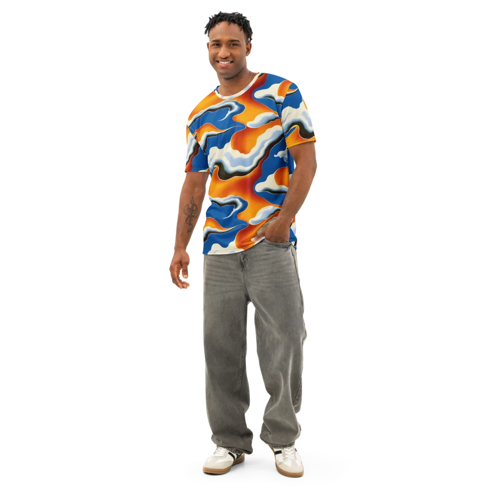 Cobalt Cloudbreak on Men's Cotton Crew Neck T-Shirt — Front