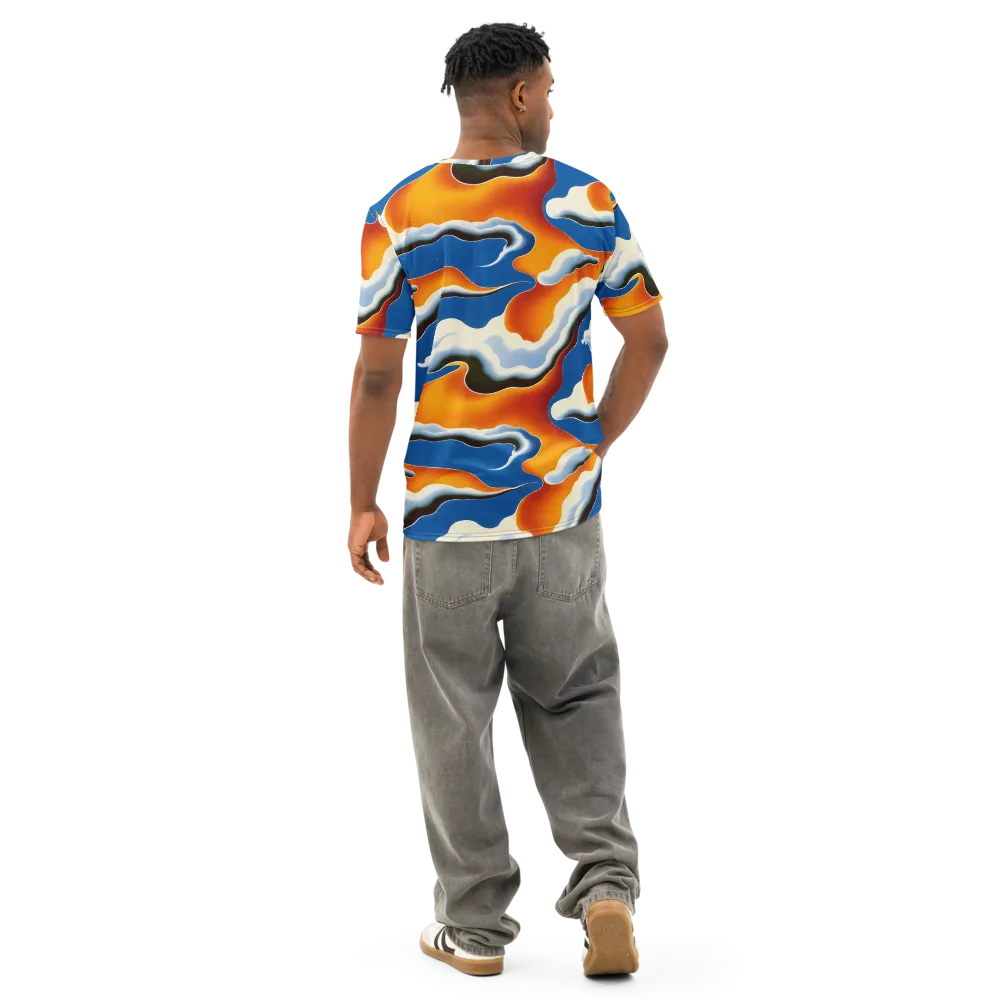 Cobalt Cloudbreak on Men's Cotton Crew Neck T-Shirt — Back