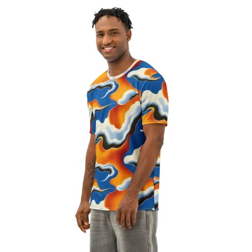 Cobalt Cloudbreak on a Men's Cotton Crew Neck T-Shirt