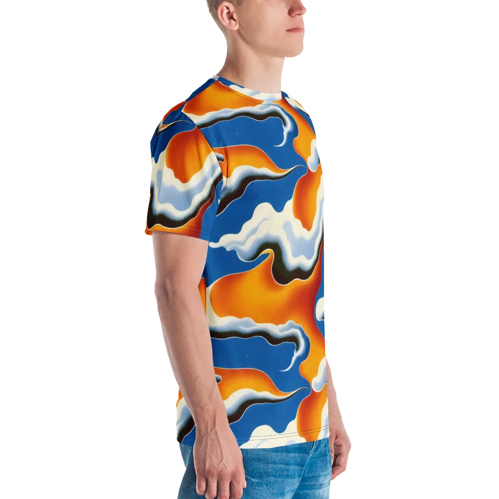 Cobalt Cloudbreak on Men's Crew Neck T-Shirt — Right