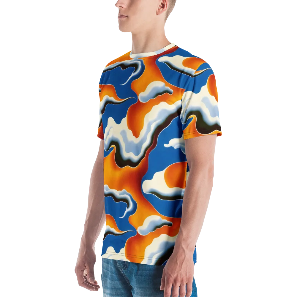 Cobalt Cloudbreak on Men's Crew Neck T-Shirt — Left