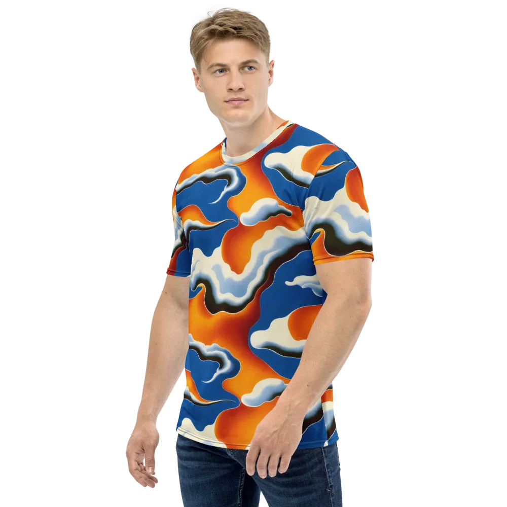 Cobalt Cloudbreak on Men's Crew Neck T-Shirt — Left