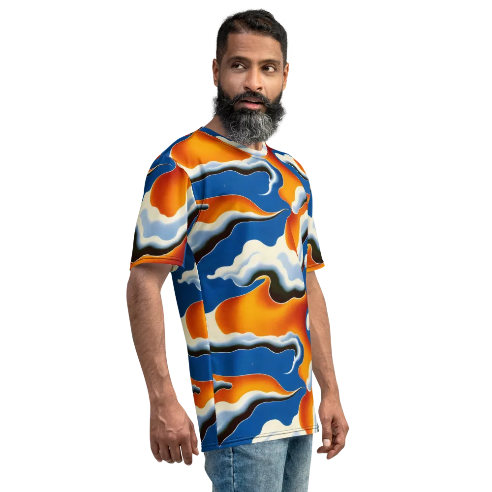 Cobalt Cloudbreak on Men's Crew Neck T-Shirt — Right