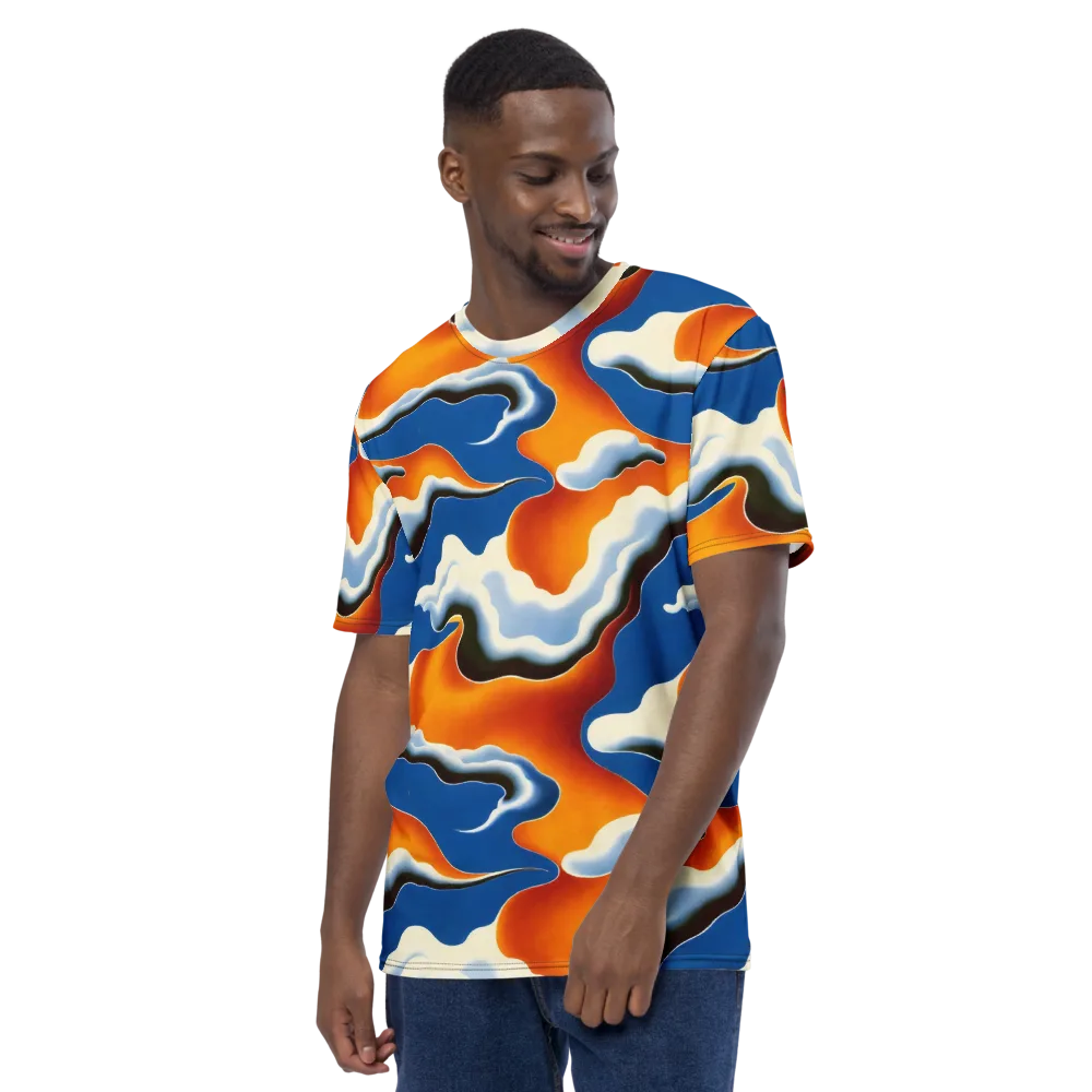 Cobalt Cloudbreak on Men's Crew Neck T-Shirt — Left
