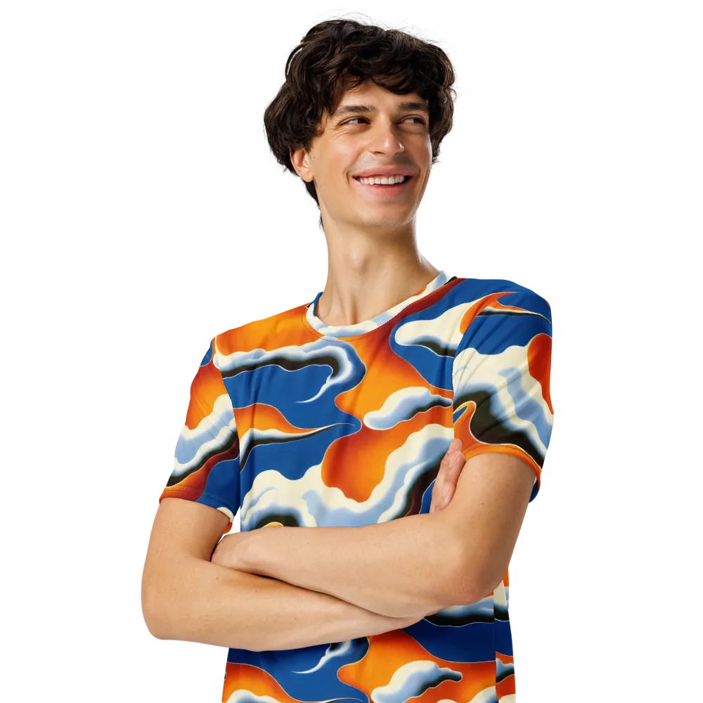 Cobalt Cloudbreak on Men's Crew Neck T-Shirt — Left Front